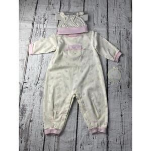 New Baby Girl Clothes Vintage 9 Months Sleeper Beanie